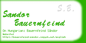 sandor bauernfeind business card